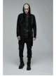 Decadent Knitted Holes Mesh Design Metal Zipper Buttonhole Decoration Metal Large Pins Male Gothic Coat