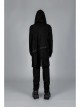 Decadent Knitted Holes Mesh Design Metal Zipper Buttonhole Decoration Metal Large Pins Male Gothic Coat