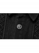 Punk Washed Aged Texture Rough Grain Splicing Mesh Metal Buttonholes Zipper Trim Long Sleeve Male Coat