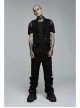 Personality Asymmetrical Decadence Hairy Flu Back Cutout Design Leather Strip Metal Rivets Gothic Male Vest