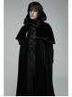 Mysterious Dark Short Pile Jacquard Fabric Adjustable Wire Collar Bat-Shaped Hem Imitation Ruby Necklace Gothic Cloak