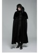 Mysterious Dark Short Pile Jacquard Fabric Adjustable Wire Collar Bat-Shaped Hem Imitation Ruby Necklace Gothic Cloak