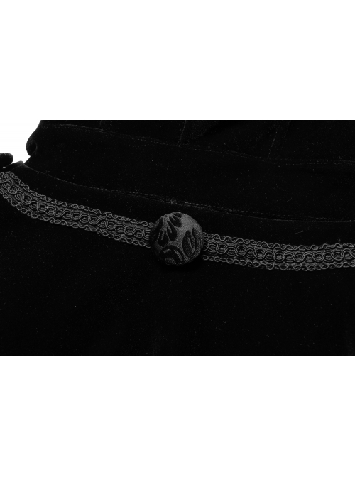 Mysterious Dark Short Pile Jacquard Fabric Adjustable Wire Collar Bat-Shaped Hem Imitation Ruby Necklace Gothic Cloak