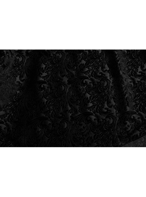 Mysterious Dark Short Pile Jacquard Fabric Adjustable Wire Collar Bat-Shaped Hem Imitation Ruby Necklace Gothic Cloak