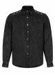 Punk Cotton No Elasticity Personality Skull Skeleton Embroidery Shoulder Rivet Decoration Long Sleeve Male Shirt