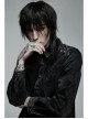 Punk Cotton No Elasticity Personality Skull Skeleton Embroidery Shoulder Rivet Decoration Long Sleeve Male Shirt