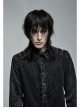 Punk Cotton No Elasticity Personality Skull Skeleton Embroidery Shoulder Rivet Decoration Long Sleeve Male Shirt