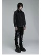 Punk Cotton No Elasticity Personality Skull Skeleton Embroidery Shoulder Rivet Decoration Long Sleeve Male Shirt