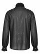 Soft And Comfortable Chiffon Fabric Delicate Decals Neckline Pleats Ruffle Trim Gothic Black Male Shirt