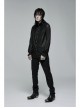 Soft And Comfortable Chiffon Fabric Delicate Decals Neckline Pleats Ruffle Trim Gothic Black Male Shirt