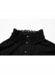 Soft And Comfortable Chiffon Fabric Delicate Decals Neckline Pleats Ruffle Trim Gothic Black Male Shirt