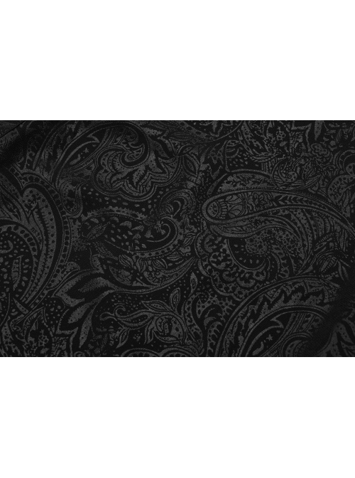 Soft And Comfortable Chiffon Fabric Delicate Decals Neckline Pleats Ruffle Trim Gothic Black Male Shirt