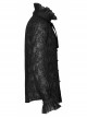 Gothic Abstract Dark Mesh Texture Fabric Lace Pleated Ruffle Tie Design Long Sleeve Shirt