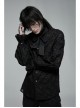 Gothic Abstract Dark Mesh Texture Fabric Lace Pleated Ruffle Tie Design Long Sleeve Shirt