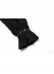 Gothic Abstract Dark Mesh Texture Fabric Lace Pleated Ruffle Tie Design Long Sleeve Shirt