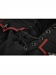 Punk Stand Collar Cross-Tie Neckline Design Hem Pleated Lotus Leaf Sexy Cropped Military Long Sleeve Shirt