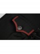 Punk Stand Collar Cross-Tie Neckline Design Hem Pleated Lotus Leaf Sexy Cropped Military Long Sleeve Shirt
