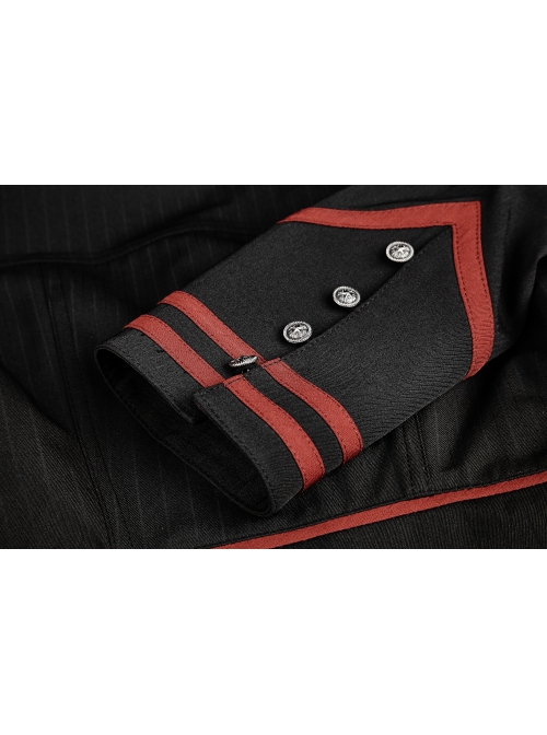 Punk Stand Collar Cross-Tie Neckline Design Hem Pleated Lotus Leaf Sexy Cropped Military Long Sleeve Shirt