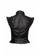 Gothic Pattern Leather Inlaid Red Fabric Metal Button Decoration Ruffled Hem Luxury Male Sleeveless Vest