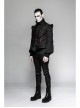 Gothic Pattern Leather Inlaid Red Fabric Metal Button Decoration Ruffled Hem Luxury Male Sleeveless Vest