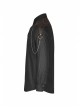 Punk Woven Black And White Stripes Leather Buckle Design  Metal Chain Decoration Long Sleeve Male Shirt