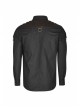 Punk Woven Black And White Stripes Leather Buckle Design  Metal Chain Decoration Long Sleeve Male Shirt
