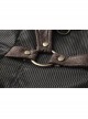 Punk Woven Black And White Stripes Leather Buckle Design  Metal Chain Decoration Long Sleeve Male Shirt