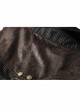 Punk Woven Black And White Stripes Leather Buckle Design  Metal Chain Decoration Long Sleeve Male Shirt