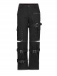 Punk Detachable Micro-Elasticity Loose Personality Metal Zipper Eyelet Trim Black Male Trousers