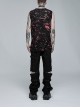 Punk Detachable Micro-Elasticity Loose Personality Metal Zipper Eyelet Trim Black Male Trousers