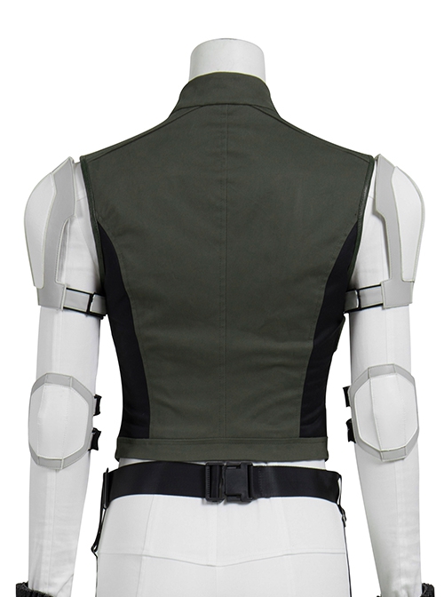 Black Widow Yelena Belova White Bodysuit Set Halloween Cosplay Costume Army Green Vest