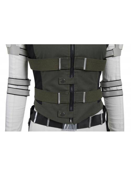 Black Widow Yelena Belova White Bodysuit Set Halloween Cosplay Costume Army Green Vest