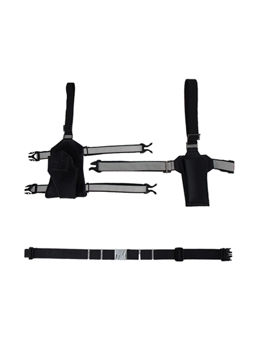 Black Widow Yelena Belova White Bodysuit Set Halloween Cosplay Accessories Black Waist Belt And Holsters