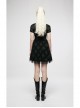 Mesh Stitching Knitting Puffy Hem Elastic Elastic Waistband Design Check Print Punk Short Sleeve Dress