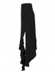 Black Irregular Multi-Piece  Ruffles Tassel Design Elasticity Cross-Rope Engraved Pendant Punk Long Skirt