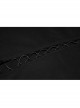 Black Irregular Multi-Piece  Ruffles Tassel Design Elasticity Cross-Rope Engraved Pendant Punk Long Skirt