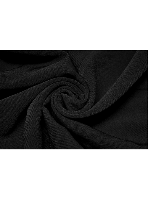 Black Irregular Multi-Piece  Ruffles Tassel Design Elasticity Cross-Rope Engraved Pendant Punk Long Skirt