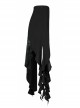 Elasticity Irregular Pleated Ruffle Design Dark Engraved Pendant Punk Long Skirt
