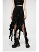 Elasticity Irregular Pleated Ruffle Design Dark Engraved Pendant Punk Long Skirt
