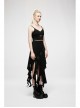 Elasticity Irregular Pleated Ruffle Design Dark Engraved Pendant Punk Long Skirt