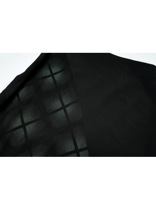 Elasticity Irregular Pleated Ruffle Design Dark Engraved Pendant Punk Long Skirt