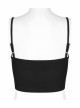 Black Punk Slim Fit Sexy Knitting Metal Heart Buckle Decoration Adjustable Shoulder Straps Female Crop Top