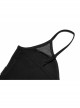 Black Punk Slim Fit Sexy Knitting Metal Heart Buckle Decoration Adjustable Shoulder Straps Female Crop Top