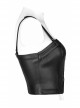 Punk Leather Laminated Fabric Sexy Metal Buckle Decoration Collar Leather Buckle Black Crop Top