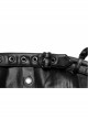 Punk Leather Laminated Fabric Sexy Metal Buckle Decoration Collar Leather Buckle Black Crop Top