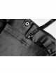 Punk Leather Laminated Fabric Sexy Metal Buckle Decoration Collar Leather Buckle Black Crop Top