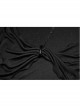 Punk Elasticity Soft Modal Cotton Pleated Asymmetric Butterfly Design Chain Buckle Black Long Sleeve T-Shirt