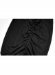 Punk Elasticity Soft Modal Cotton Pleated Asymmetric Butterfly Design Chain Buckle Black Long Sleeve T-Shirt