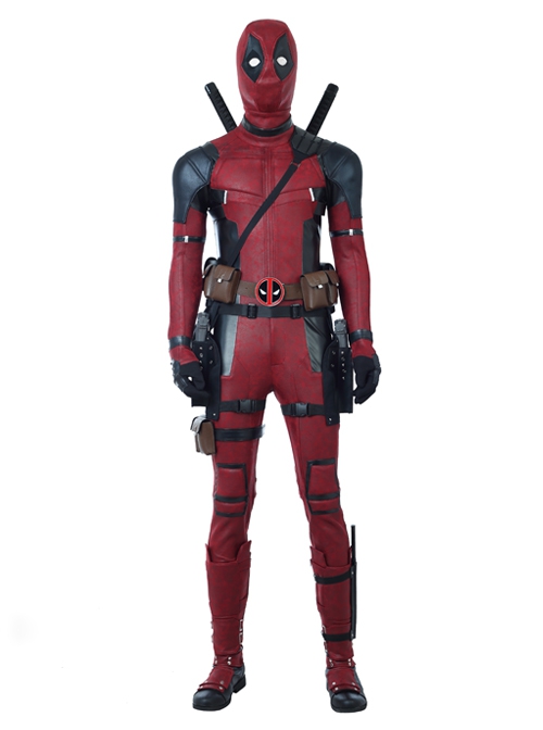 Deadpool 2 Deadpool Wade Winston Wilson Halloween Cosplay Costume Red Black Bodysuit
