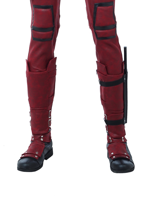 Marvel 2018 Deadpool 2 Wade Winston Wilson Black Red Shoes Cosplay Boots